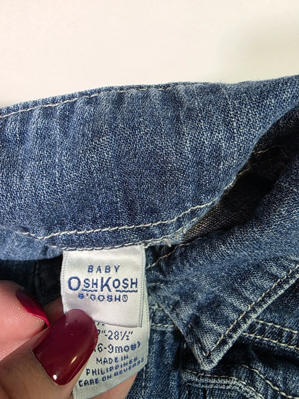 Vintage OshKosh B’gosh Baby Denim Jacket Scooter Dog 6-9M Blue USA